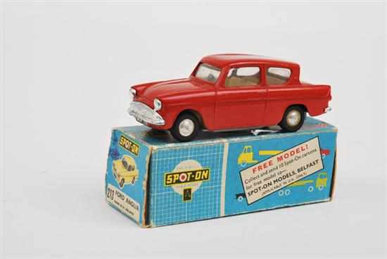 Appraisal: SPOT-ON FORD ANGLIA RED BODY YELLOW INTERIOR E BOX G