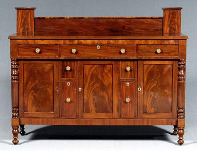 Appraisal: Wilmington North Carolina sideboard highly figured veneers throughout yellow pine