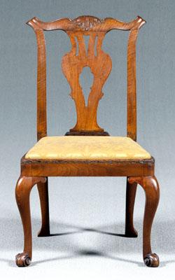 Appraisal: Chippendale carved walnut side chair shell-carved crest and pierced splat