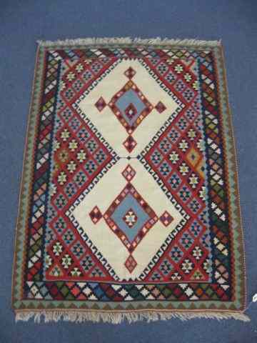 Appraisal: Antique East Indian Tribal Rug geometrics tight flat weave '