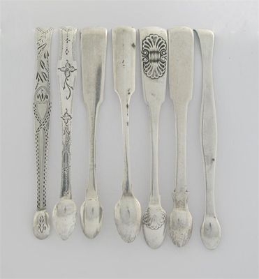 Appraisal: Seven assorted pairs of Newcastle-made sugar tongs five initialled various