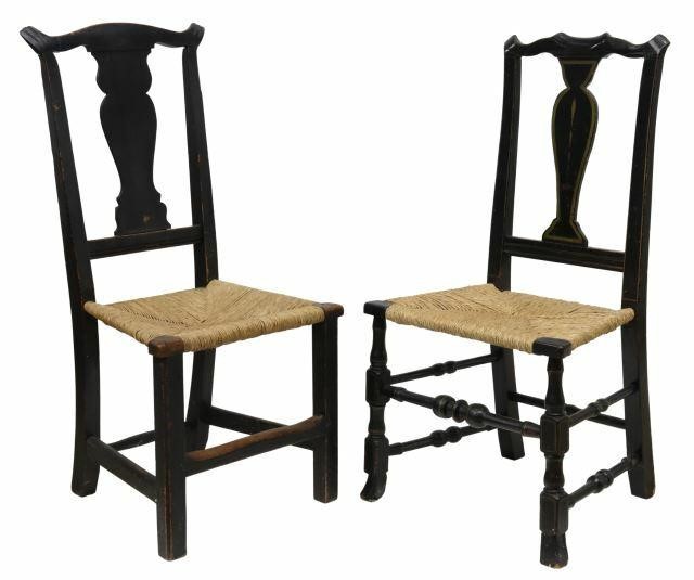 Appraisal: lot of American Chippendale side chairs th c in a