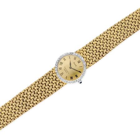 Appraisal: Gold and Diamond Bracelet-Watch Piaget Van Cleef Arpels Estimate -