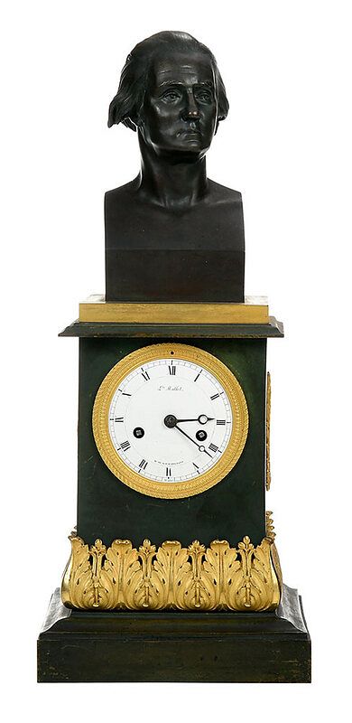 Appraisal: Fine Neoclassical George Washington Mantel Clock French early th century