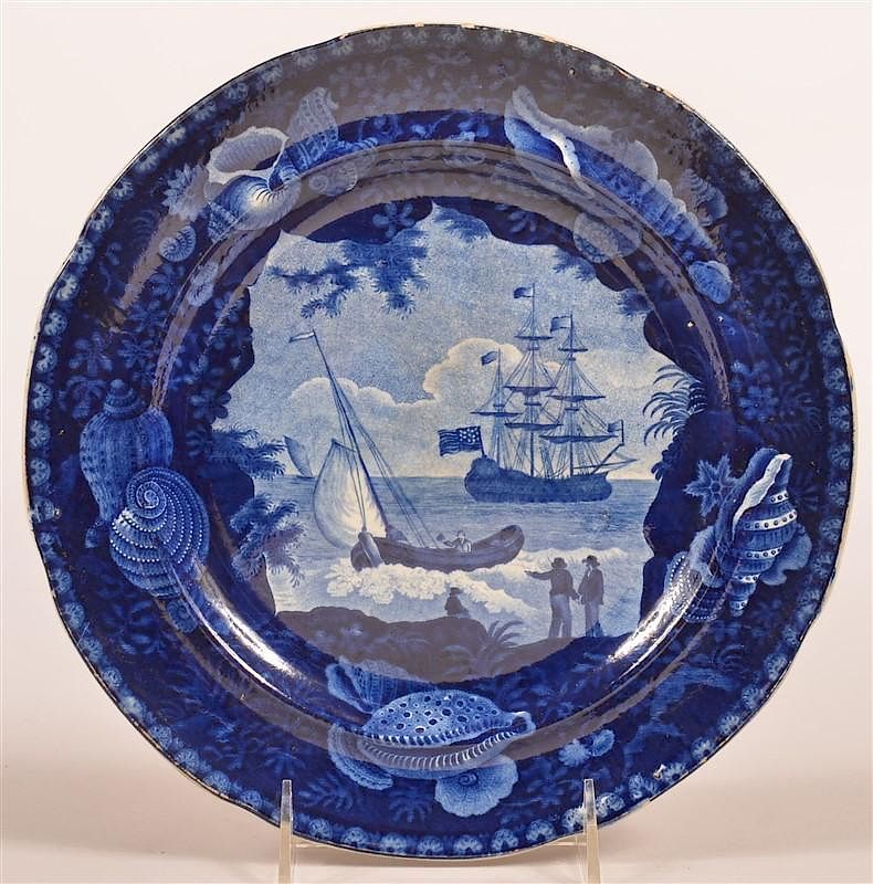 Appraisal: Historical Staffordshire Blue Transfer Plate Historical Staffordshire Blue Transfer China