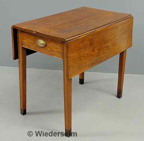 Appraisal: Chippendale elmwood drop-leaf table As found h x w x