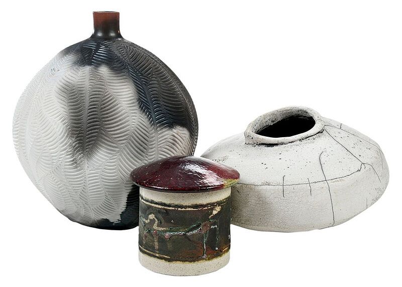 Appraisal: Three Contemporary American Art Pottery Vessels Jamie Kirkpatrick Colorado st