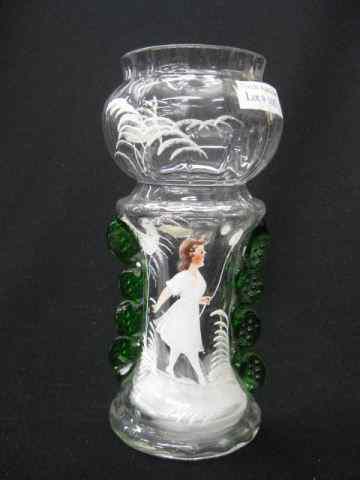 Appraisal: Mary Gregory Art Glass Vase scene of young girl with