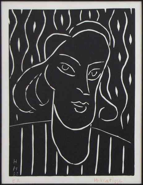 Appraisal: HENRI MATISSE - TEENY Linocut on wove paper bearing signature