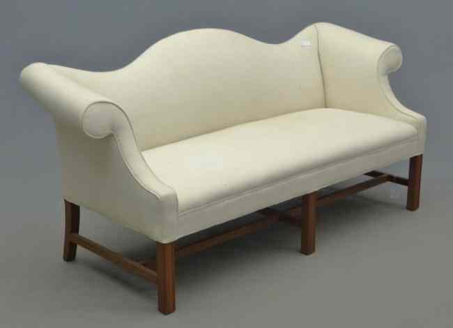 Appraisal: Chippendale style camelback sofa '' Length