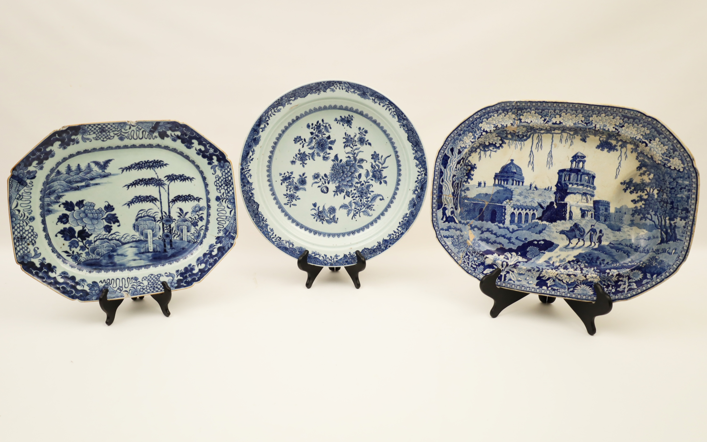 Appraisal: PIECES OF LARGE BLUE AND WHITE PORCELAIN Including an octagonal