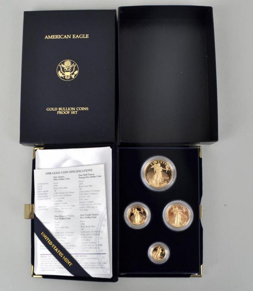 Appraisal: W American Eagle Gold Bullion Proof Set four coin set