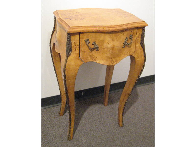 Appraisal: CONTINENTAL TH CENTURY ORMOLU SIDE TABLE Having a shaped burl