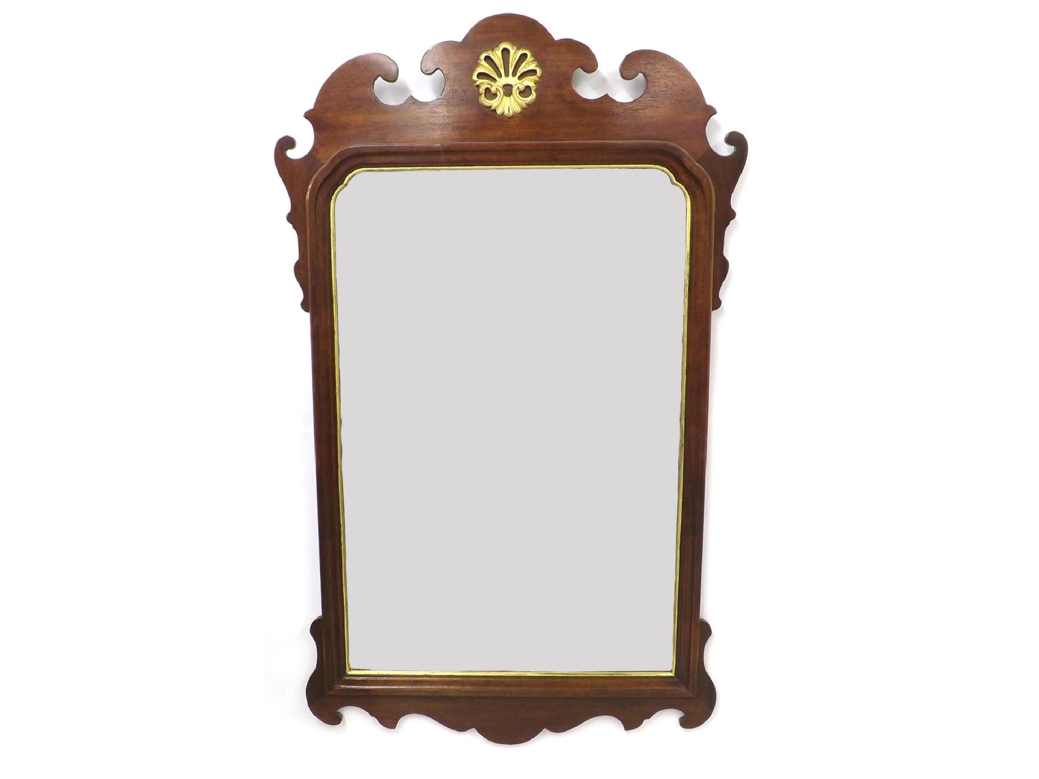 Appraisal: Large Georgian style mahogany and giltwood fretwork wall mirror with