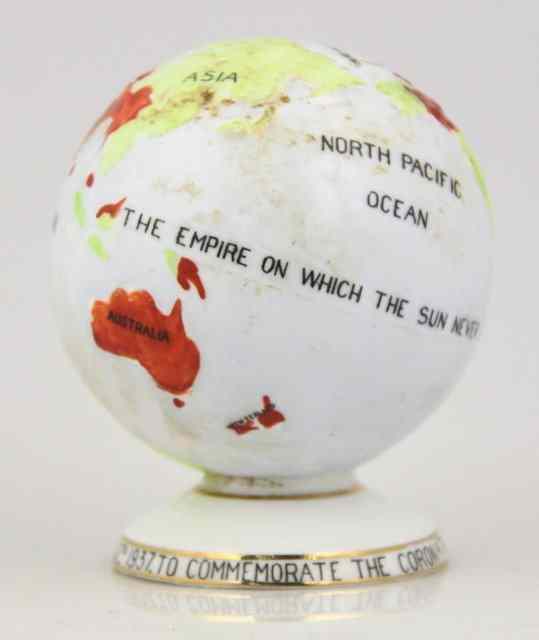 Appraisal: A Melba Bone China globe commemorating the Coronation of Edward