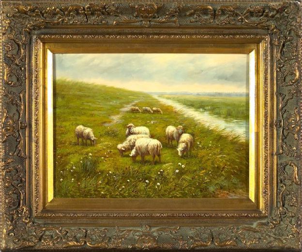 Appraisal: British School st Century Sheep at Pasture oil on panel