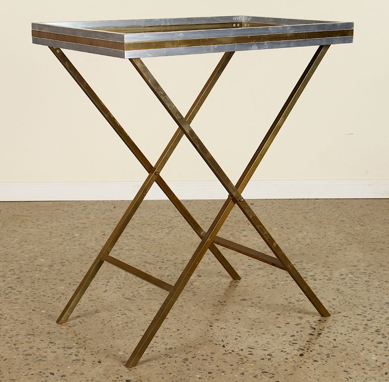 Appraisal: CHROME AND BRONZE MIXING TABLE C A chrome and bronze