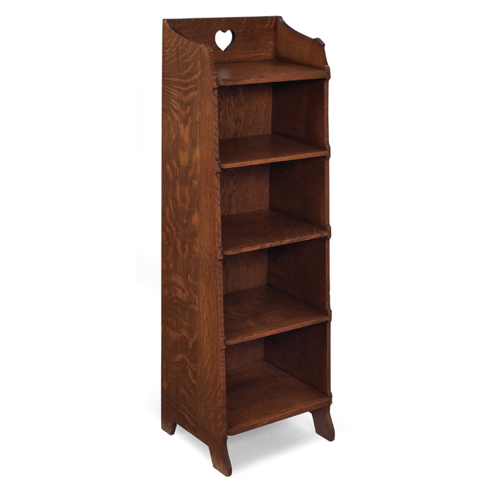 Appraisal: Stickley Brothers magazine stand unusual form with five graduated shelves