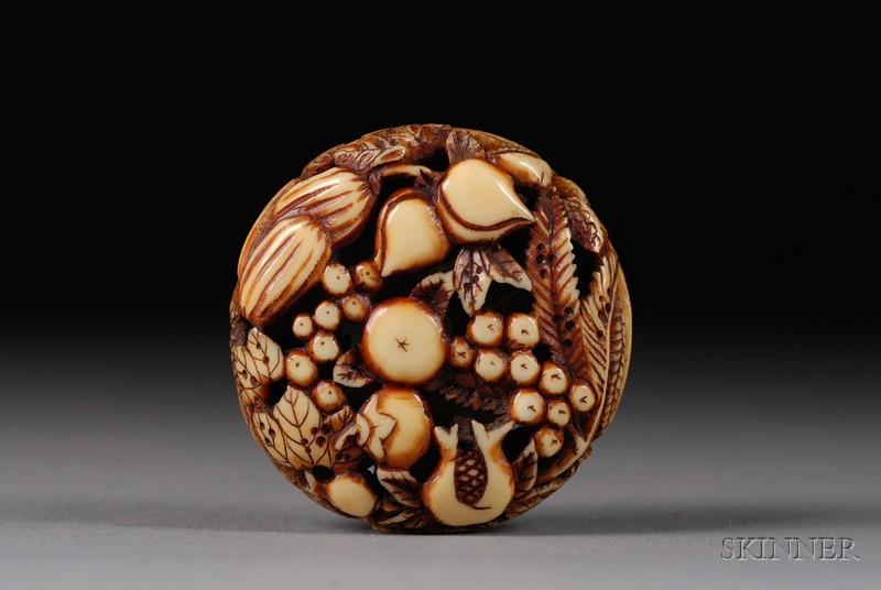 Appraisal: Marine Ivory Netsuke th century Ryusa type carved and pierced