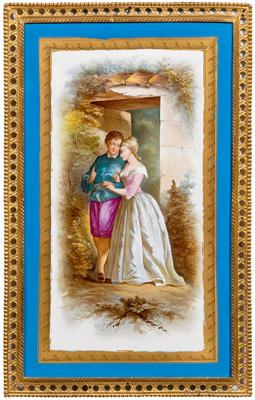 Appraisal: Large S vres or S vres style plaque amorous couple