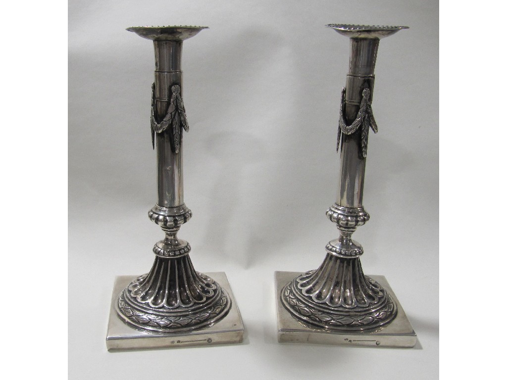 Appraisal: A pair of German Nurubeg silver candl