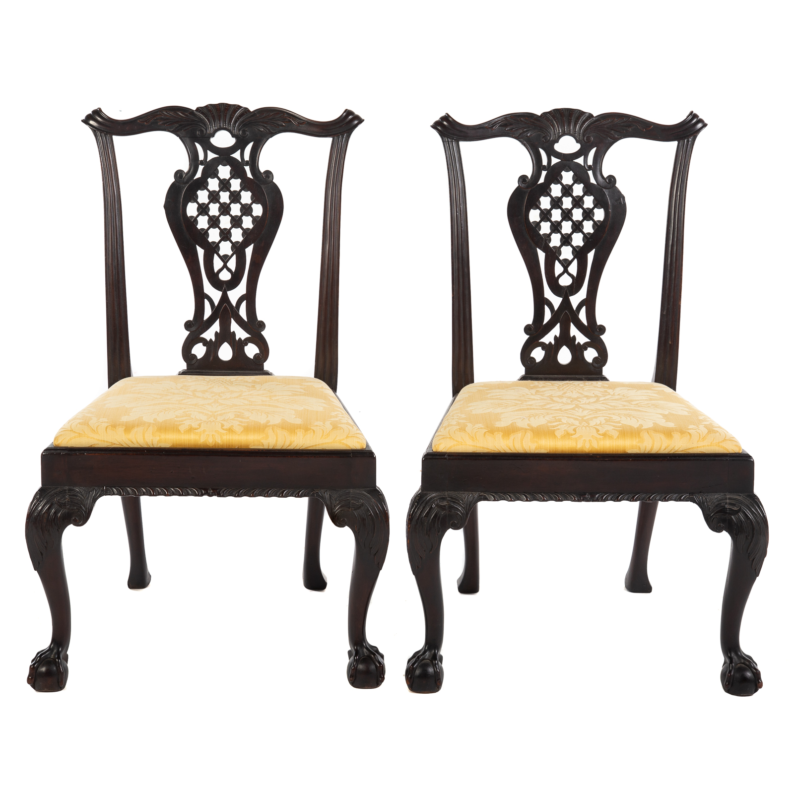 Appraisal: A PAIR OF GEORGE III MAHOGANY SIDE CHAIRS Circa with