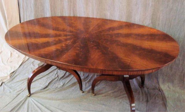 Appraisal: Oval Mahogany Dining Table with Leaves From a New Rochelle