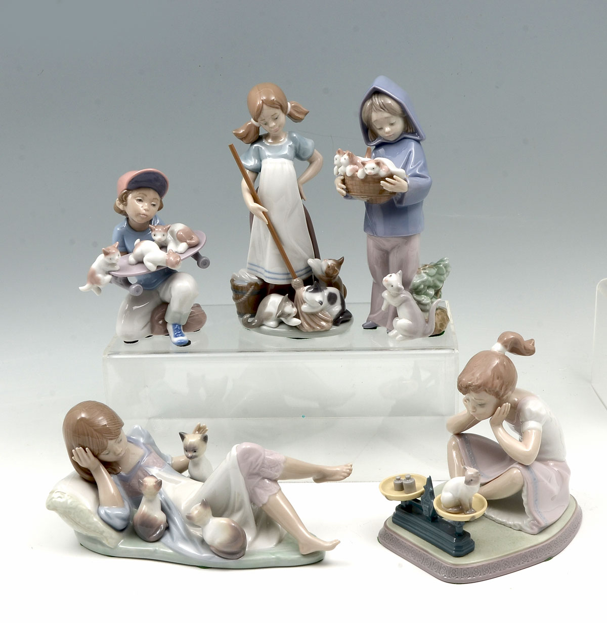 Appraisal: PC LLADRO CHILD CAT COLLECTION ''Interrupted Nap'' retired '' h