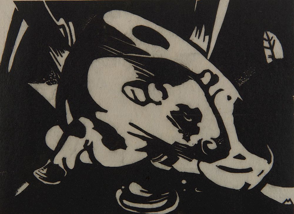 Appraisal: FRANZ MARC German - Dir Stier Bull Steer woodcut FRANZ