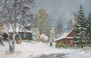 Appraisal: Alexander Alexandrovsky Russian born Torjok A townscape of a provincial