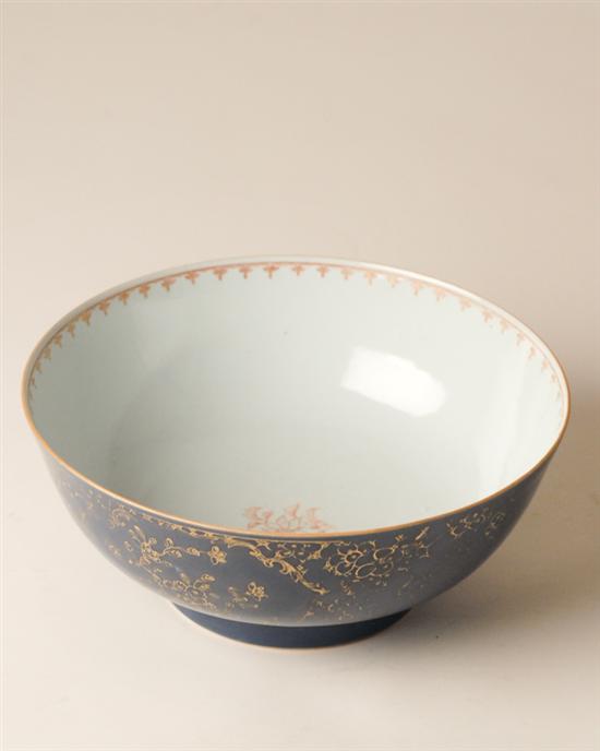 Appraisal: An th C Chinese Export Porcelain Punch Bowl with iron