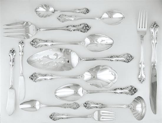 Appraisal: International silverplate flatware set Orleans pattern consisting of teaspoons L