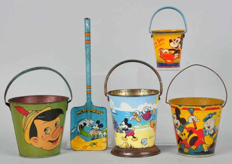 Appraisal: Lot of Disney Character Sand Pails Description English and French