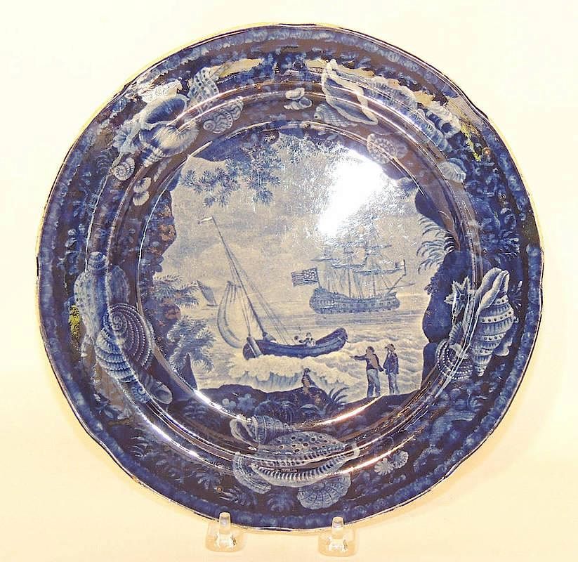 Appraisal: Historical Blue Staffordshire Cadmus Plate Wood and Son impressed mark