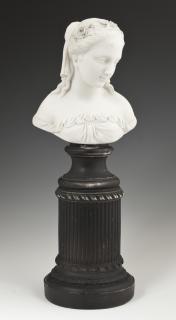 Appraisal: Parian Bust of a Lady th c on a black