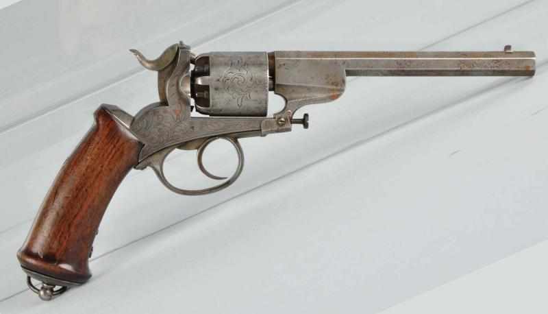 Appraisal: Belgian Percussion Revolver Pistol Description Overall length Barrel length This