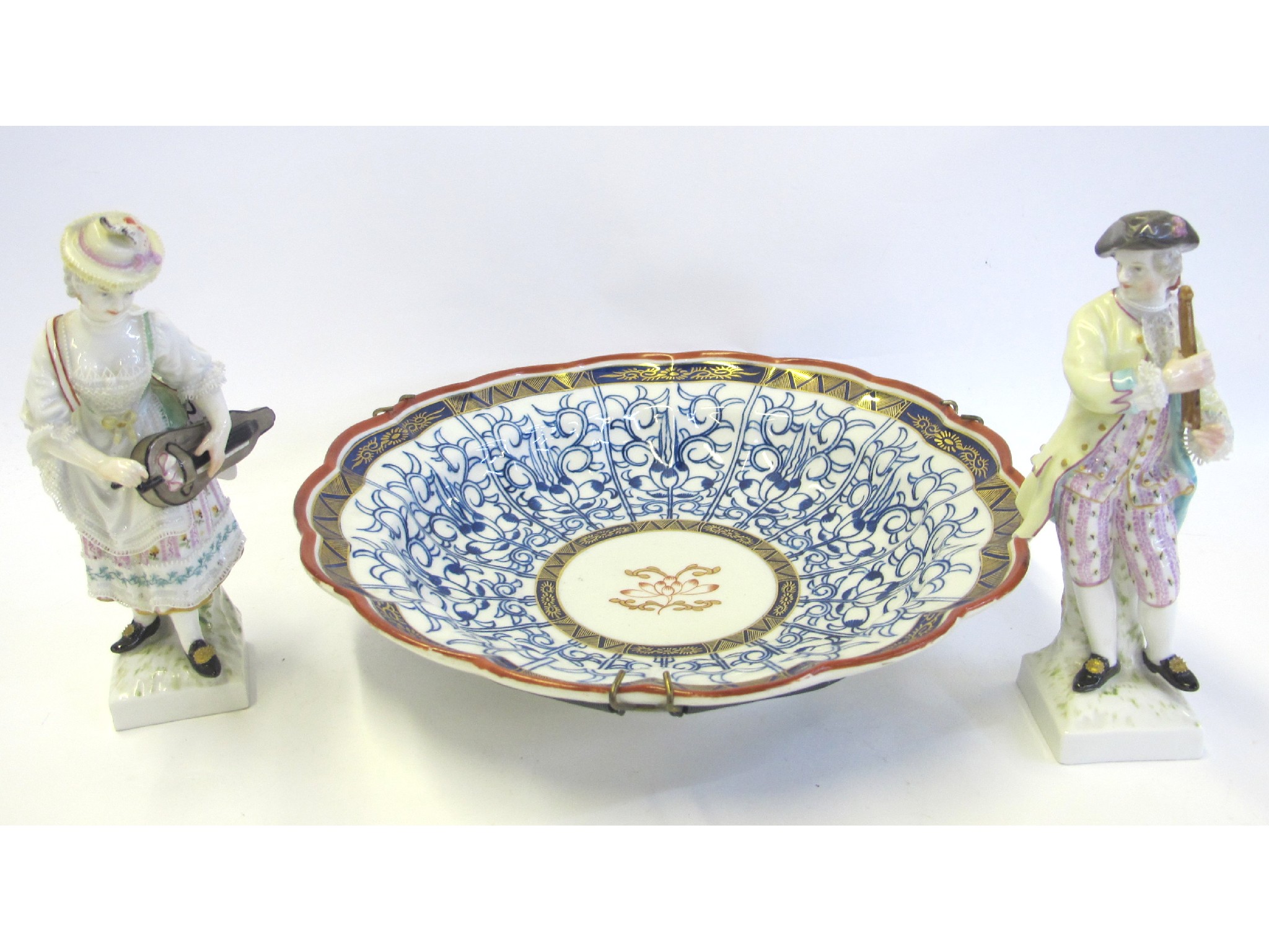 Appraisal: A ceramic bowl with two KPM porcelain figures