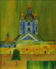 Appraisal: Cedric Flower - Molny Cathedral St Petersburg oil on board