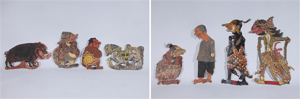 Appraisal: Large group of Indonesian shadow puppets of various shapes as-is