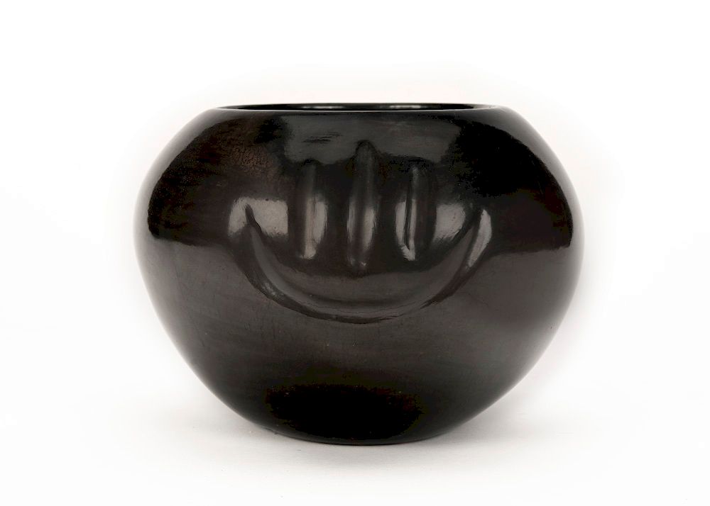 Appraisal: Ann Taliman Santa Clara Black Bowl with Bear Paw Ann