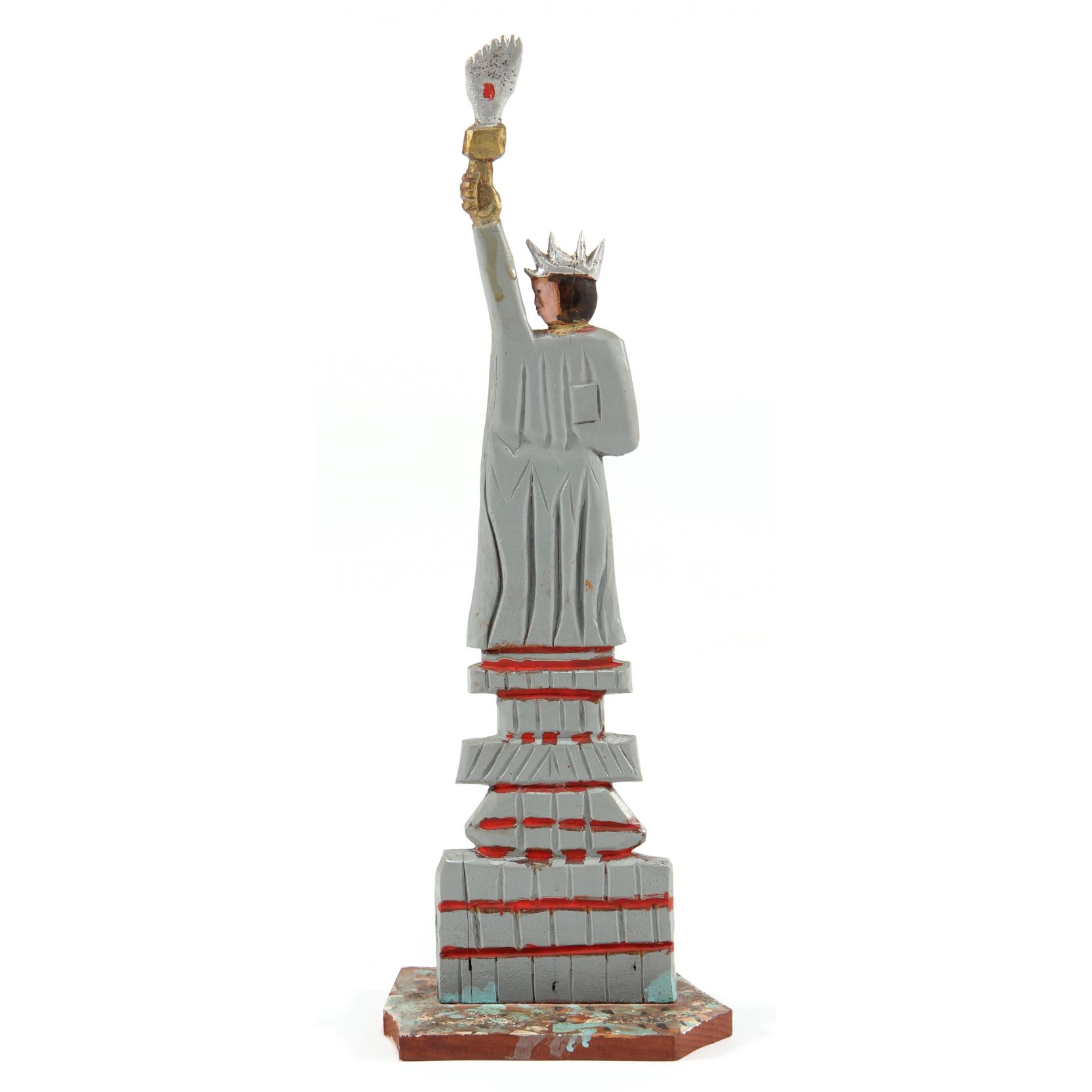 Appraisal: Elijah Pierce OH MS - The Statue of Liberty carved