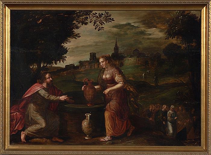 Appraisal: TH CENTURY JACOB AND RACHEL AT THE WELL Continental oil