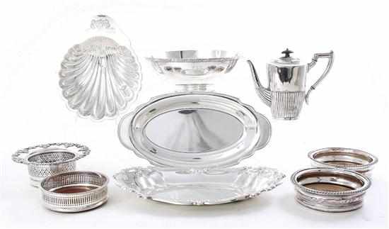 Appraisal: Collection of silverplate table articles of Southern interest shell-form dish