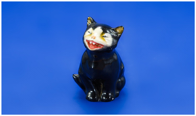 Appraisal: Royal Doulton 'Lucky' Black Cat Seated K Black with White