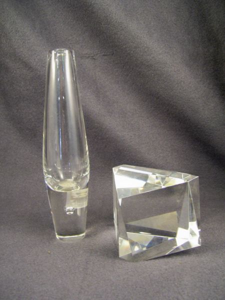 Appraisal: Steuben Crystal Lot Lot includes Bud vase measures signed Faceted