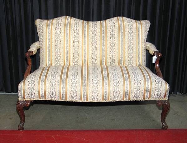 Appraisal: A George III style mahogany settee height in width in