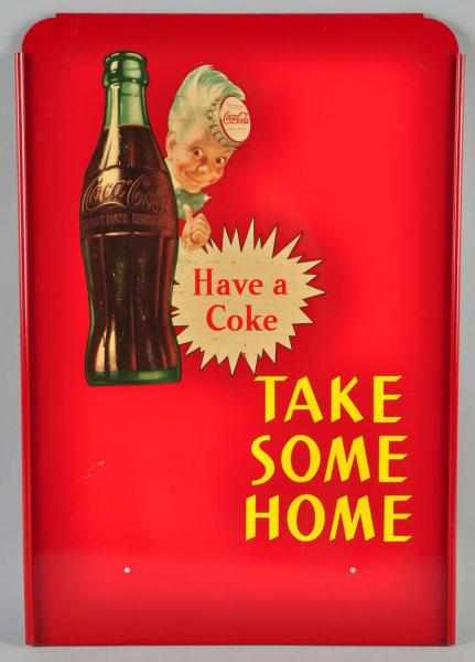 Appraisal: Tin Coca-Cola Rack Sign Description s Features Sprite Boy decal