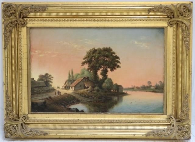 Appraisal: FRAMED OIL PAINTING ON BOARD LATE TH CENTURY DEPICTING A