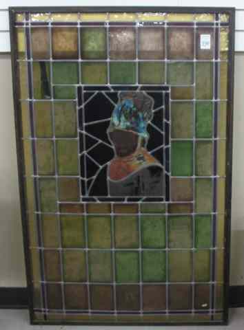 Appraisal: A STAINED AND LEADED GLASS WINDOW PANEL English late th