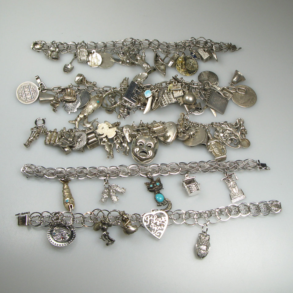 Appraisal: Sterling Silver Charm Bracelets